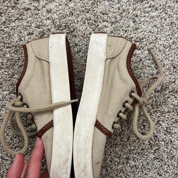 Polo Ralph Lauren Beige Canvas Sneakers toddler size 11 - Picture 3 of 10
